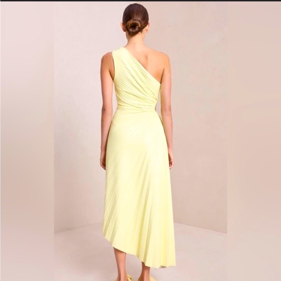 ALC Canary Yellow faux leather Delfina Dress NWT - Picture 4 of 4